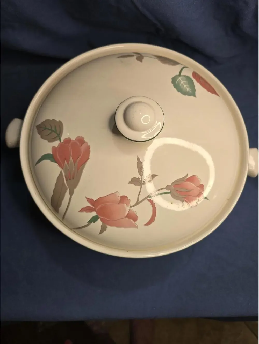 Vintage Mikasa Silk Flowers 3 Quart Round Covered Casserole Bake&Serve 3 Qt